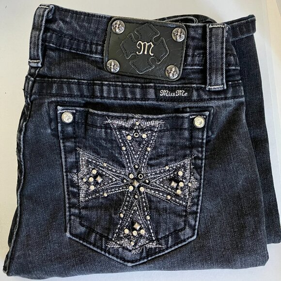 Miss Me Black Signature Boot Jeans 31" X 33" Cotton Denim. - Picture 1 of 10
